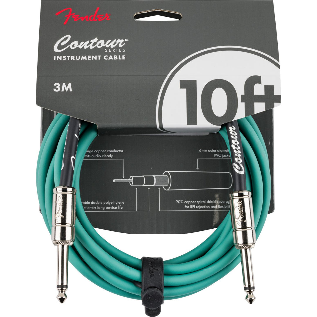 Fender  Contour 10' Cable - Sherwood Green