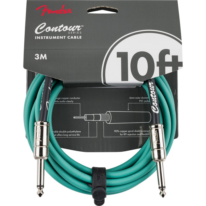 Fender  Contour 10' Cable - Sherwood Green