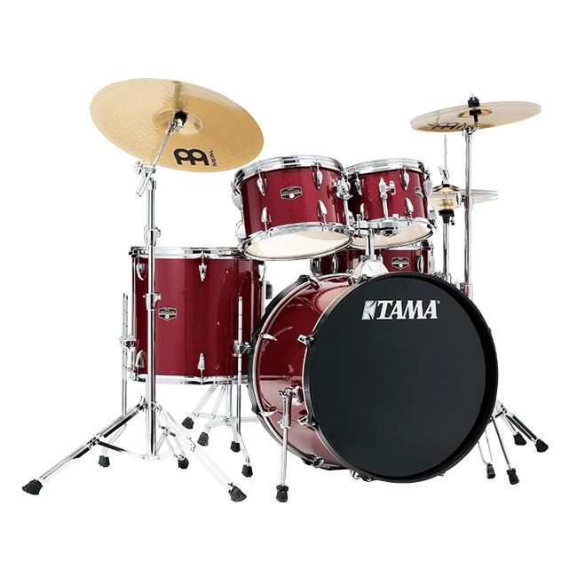 Tama Imperialstar 5-Piece Drum Kit (22,10,12,16,SD) with Cymbals and Hardware - Candy Apple Mist
