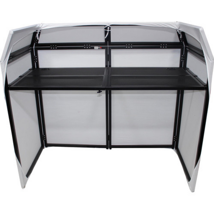 ProX XF-MESA MK2 DJ Facade Table Station includes White and Black Scrim