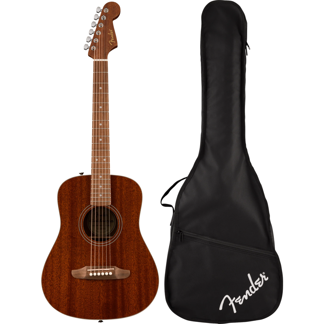 Fender CALIFORNIA STANDARD REDONDO MINI Acoustic Guitar With Gig Bag (Natural Sapele)