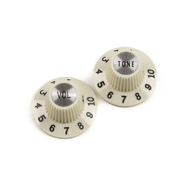 Fender Pure Vintage 1965 Jazzmaster ''Witch Hat'' Knobs - Vintage White