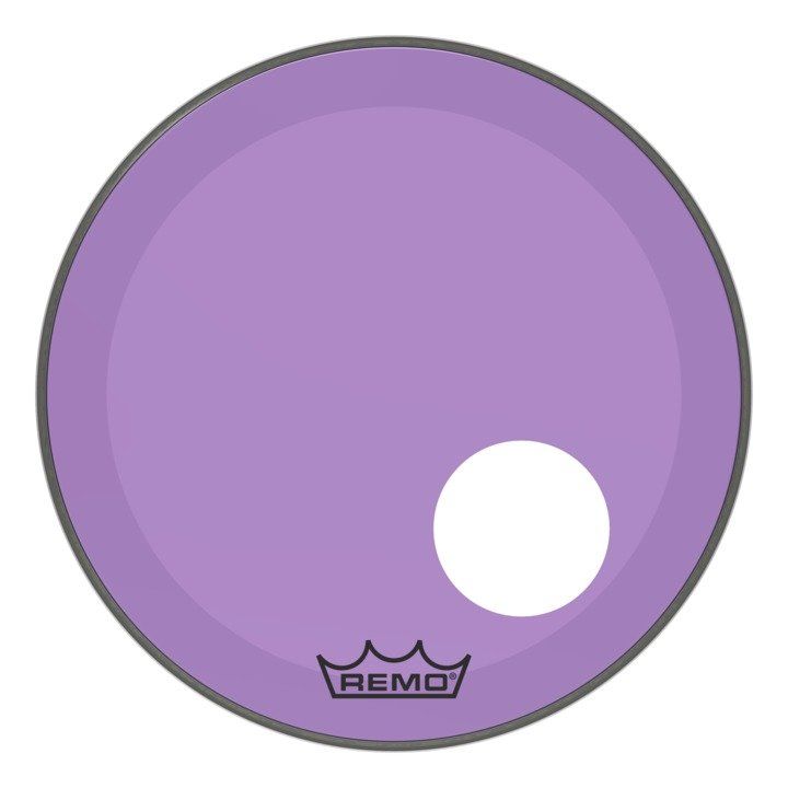 Remo P3-1320-CT-PUOH Bass, POWERSTROKE 3, COLORTONE, 20" Diameter, Purple, 5" Offset Hole