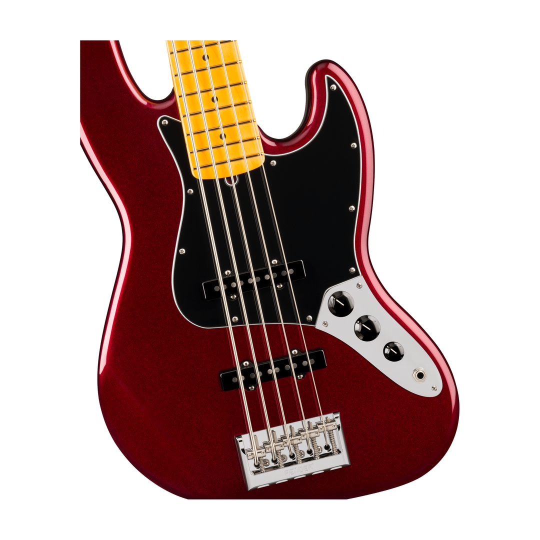 Fender American Professional Jazz Bass V Maple Fingerboard 5-String Electric Bass (Oxblood)