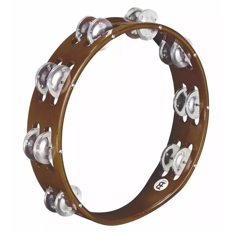 Meinl Traditional Wood Tambourine, Double Row - Aluminum Jingles