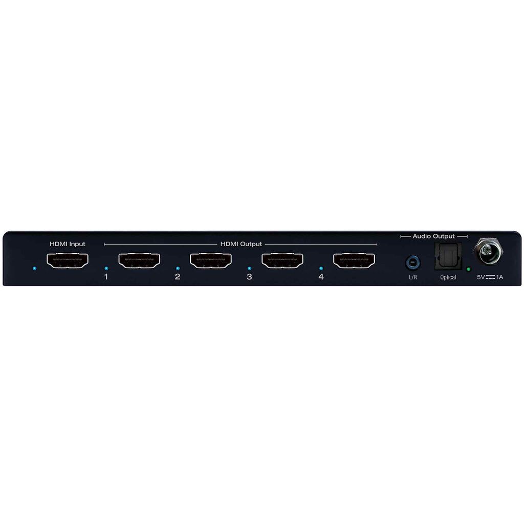 Key Digital KD-DA1X4DC 1x4 4K HDMI Distribution Amplifier w/ Audio De-Embedding/Down Conversion
