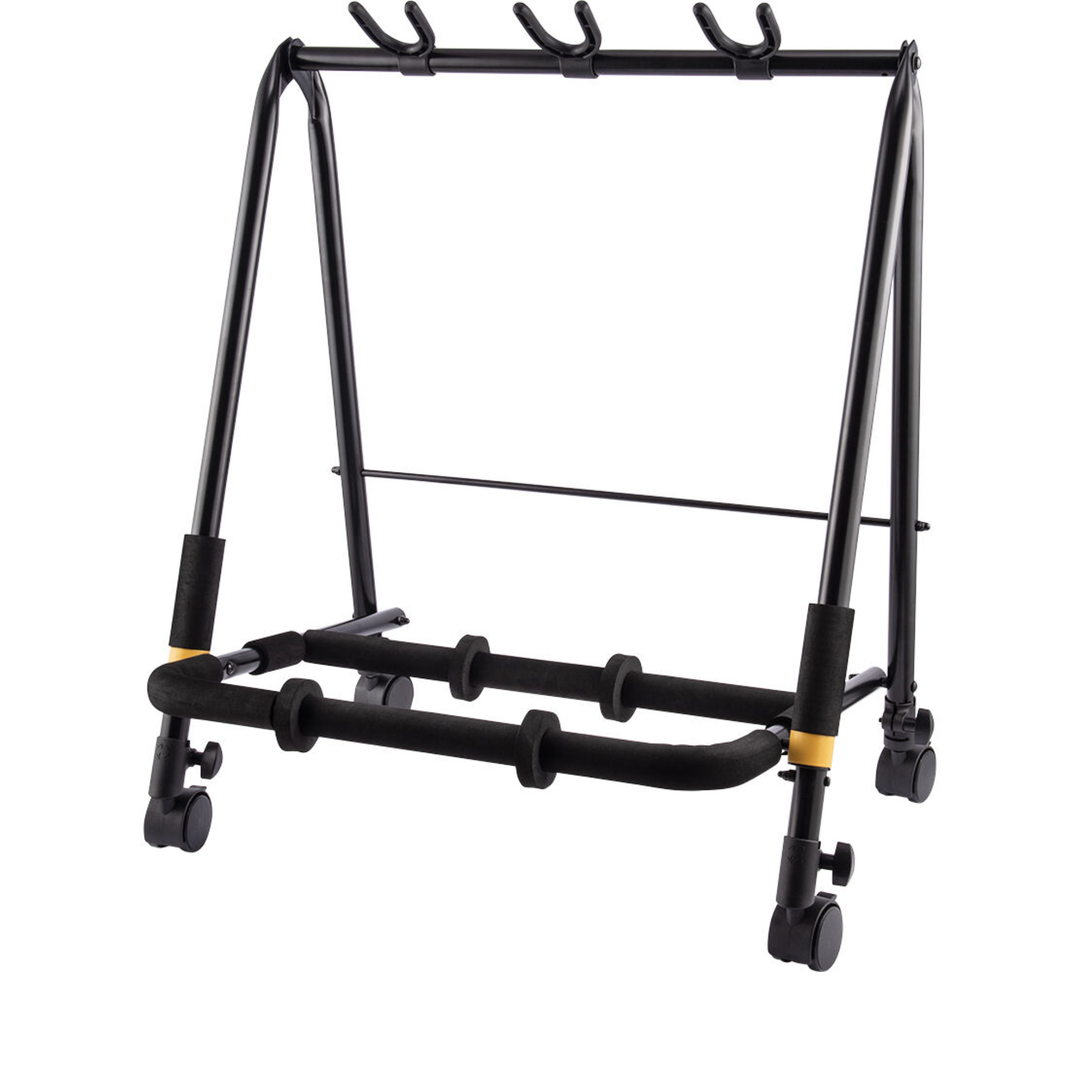 Hercules GS523BPLUS 3 Piece Multiple Guitar Stand with Casters (Black)
