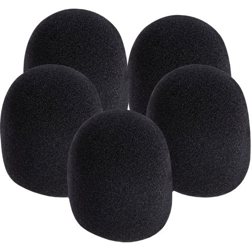 On-Stage-Stands ASWS58B5 - Foam Windscreen for Handheld Microphones (5-Pack, Black)