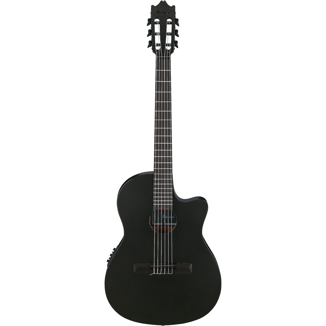 Ibanez GA621BOT Thinline Cutaway Classical Acoustic-Electric Guitar Black Out