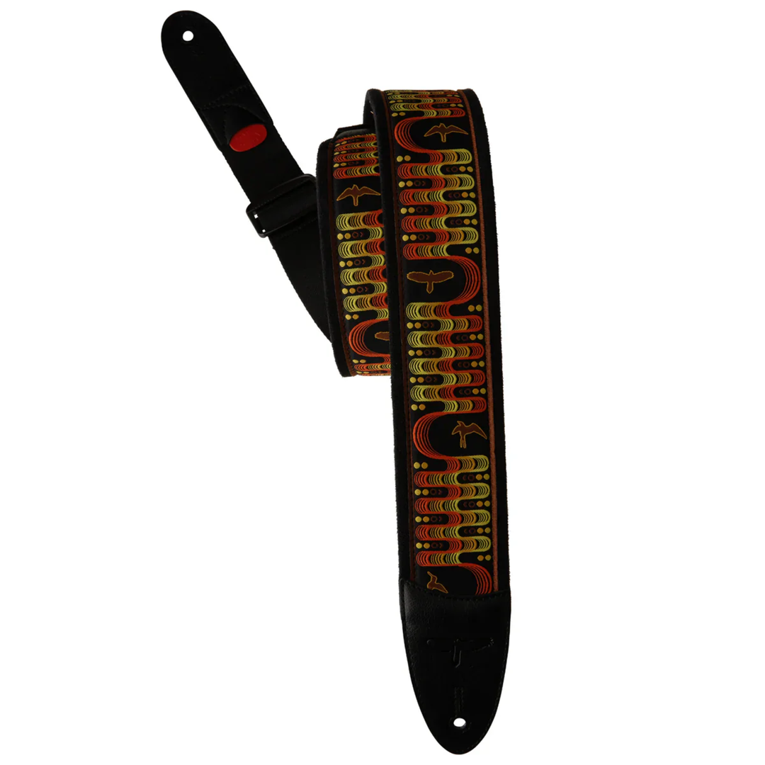 PRS 2.4" Padded Guitar Strap w/FLASH Custom Jacquard Birds Wavelength - Yellow
