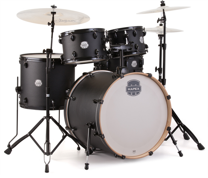 Mapex Storm 5pc Drum Kit 10,12,16,22,Snare w/Hardware - Deep Black