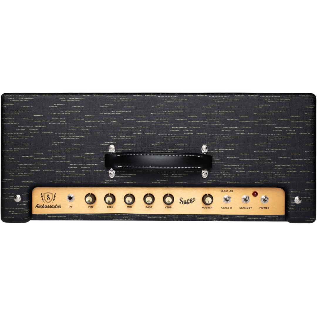 Supro 1630RCBLK Ambassador Custom 2 x 10-inch 50-watt Tube Combo Amplifier - Black