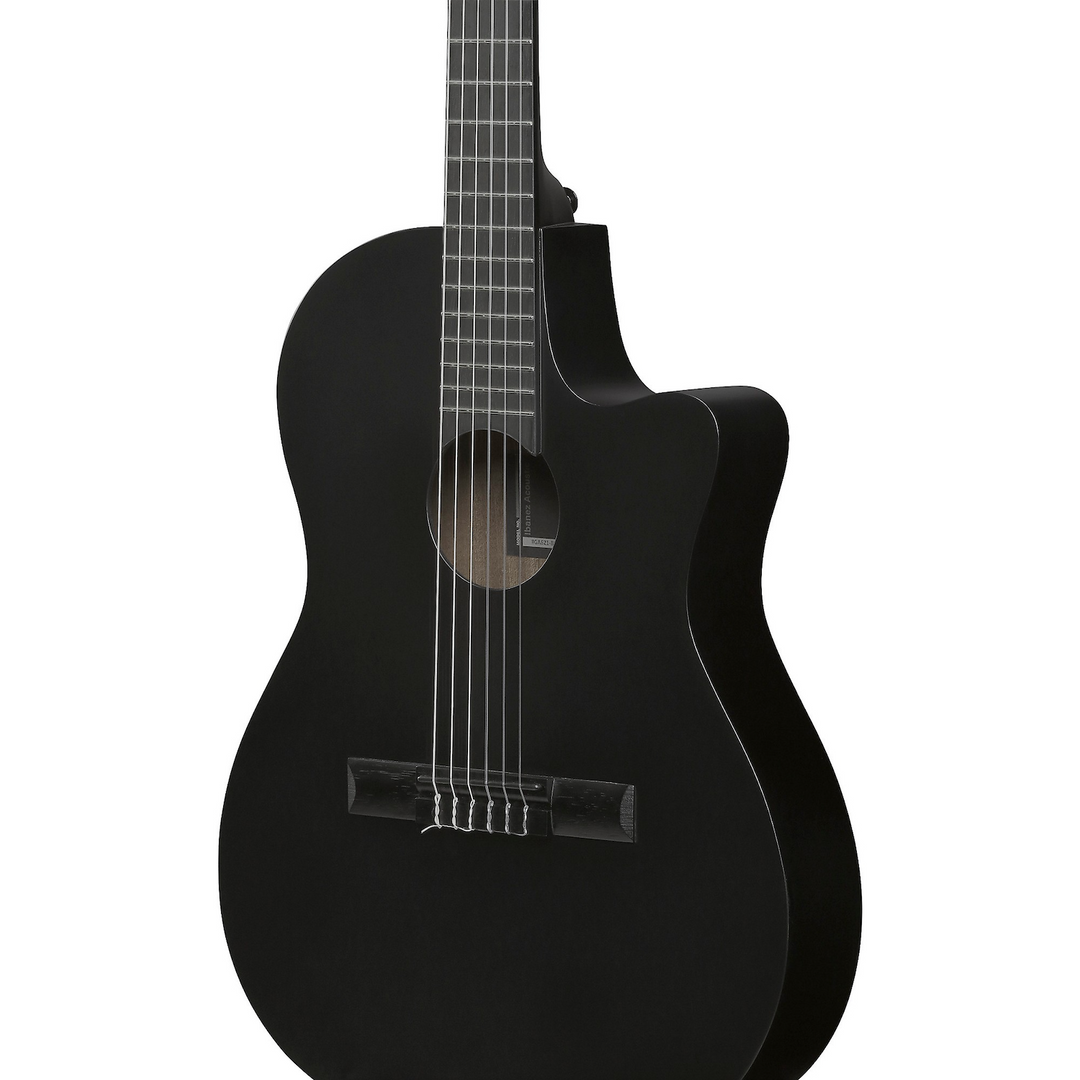 Ibanez GA621BOT Thinline Cutaway Classical Acoustic-Electric Guitar Black Out