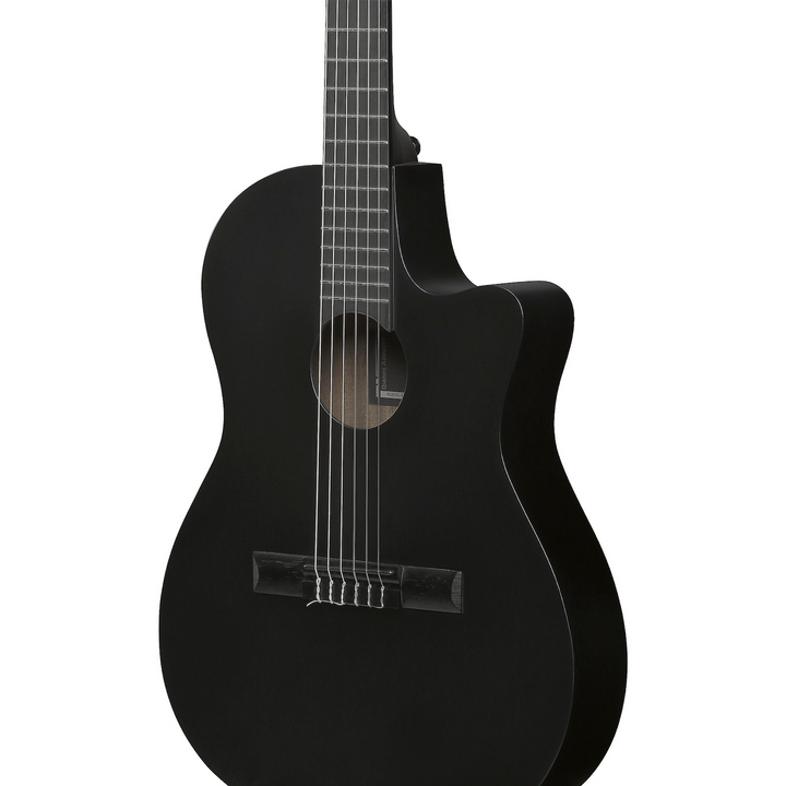 Ibanez GA621BOT Thinline Cutaway Classical Acoustic-Electric Guitar Black Out
