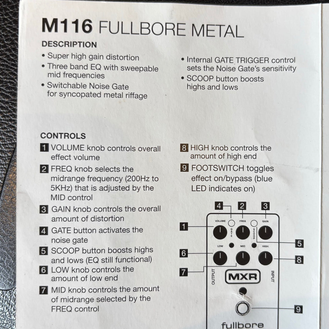 MXR - M116 Fullbore Metal Distortion Pedal w/Box - USED