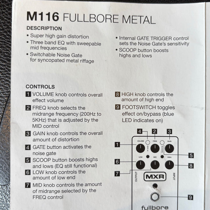 MXR - M116 Fullbore Metal Distortion Pedal w/Box - USED