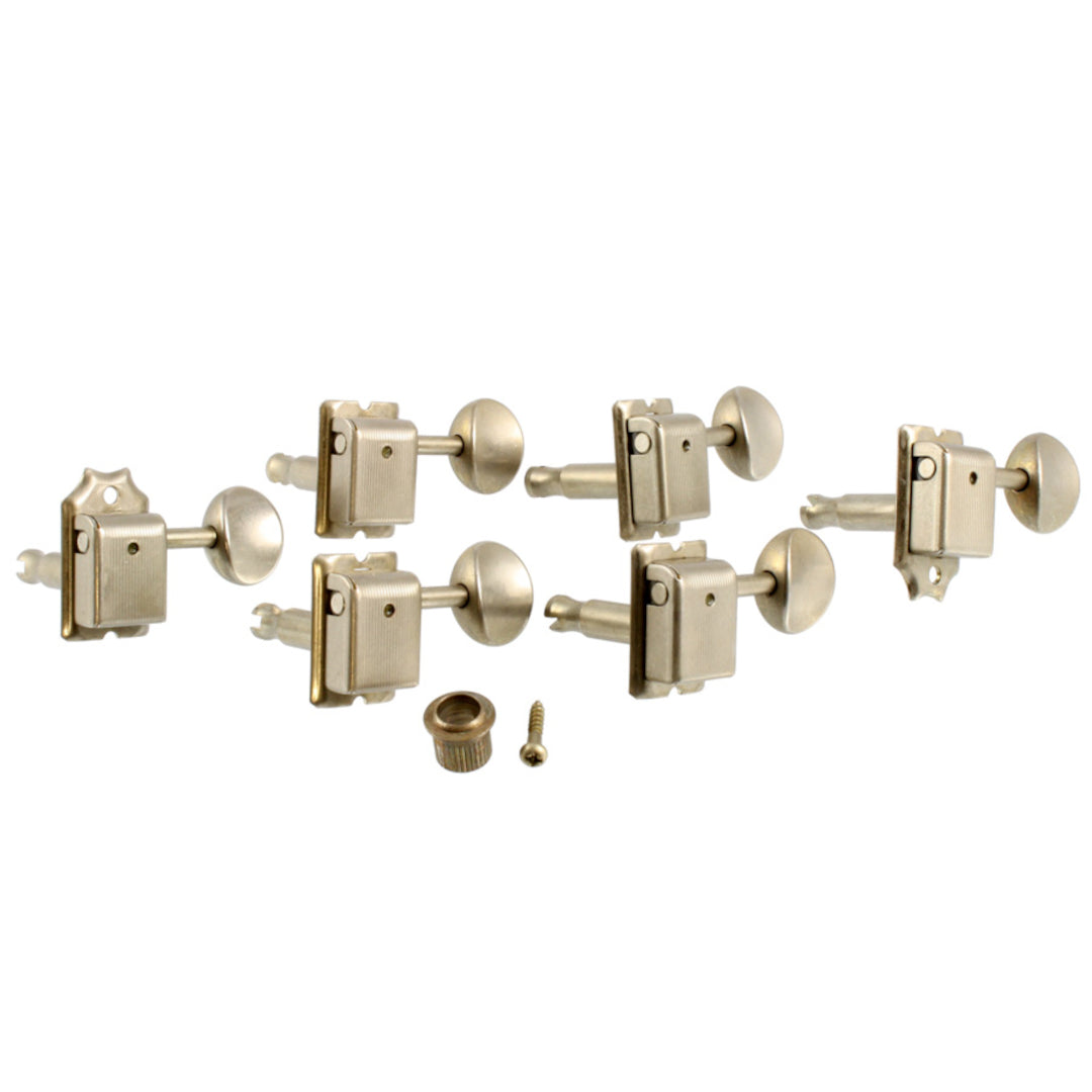 Allparts TK-7880 Gotoh SD91 Vintage-style Staggered 6-in-line Keys Aged Finish, staggered