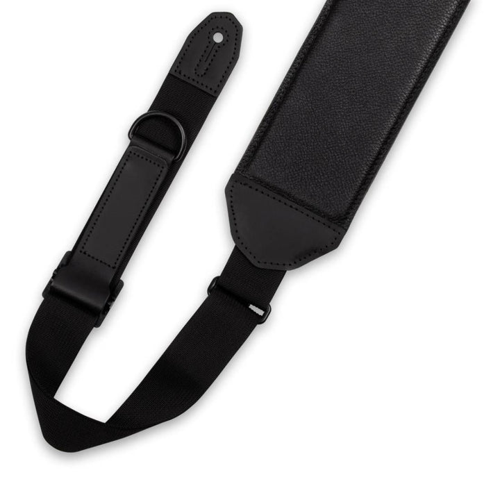 Levy's Right Height M4GF Garment Leather Bass Guitar Strap - Black