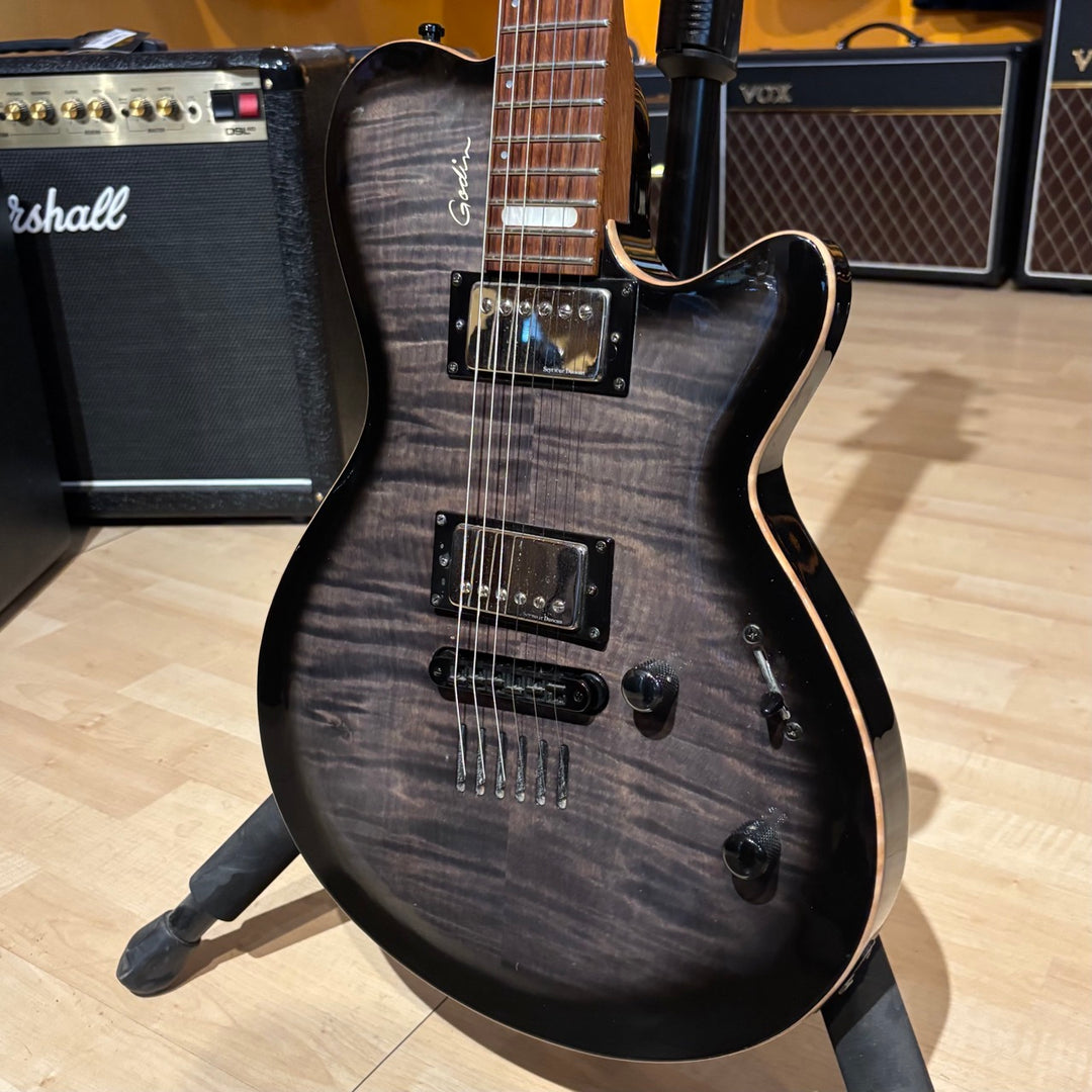 Godin - LG Signature FM-Trans Black Seymour Duncan Loaded w/Godin Gig Bag (2003) - USED