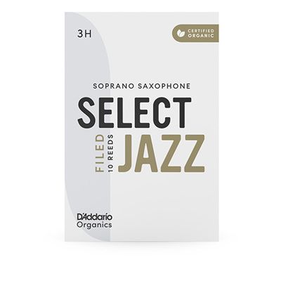 D'Addario Woodwinds ORSF10SSX3H Select Jazz, Soprano Saxophone - Filed, 3H, Box Of 10