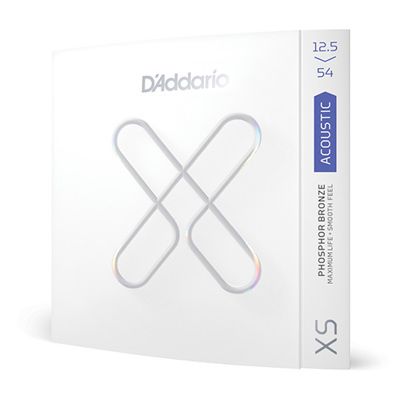 D'Addario XSAPB12554 XS Phosphor Bronze Coated Acoustic Guitar Strings Light Plus  - .0125-.054