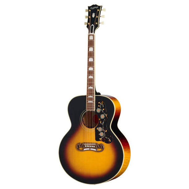 1957 SJ-200 reissue acoustic/electric with hardshell case in Vintage Burst finish. Vintage appointments and large jumbo body.