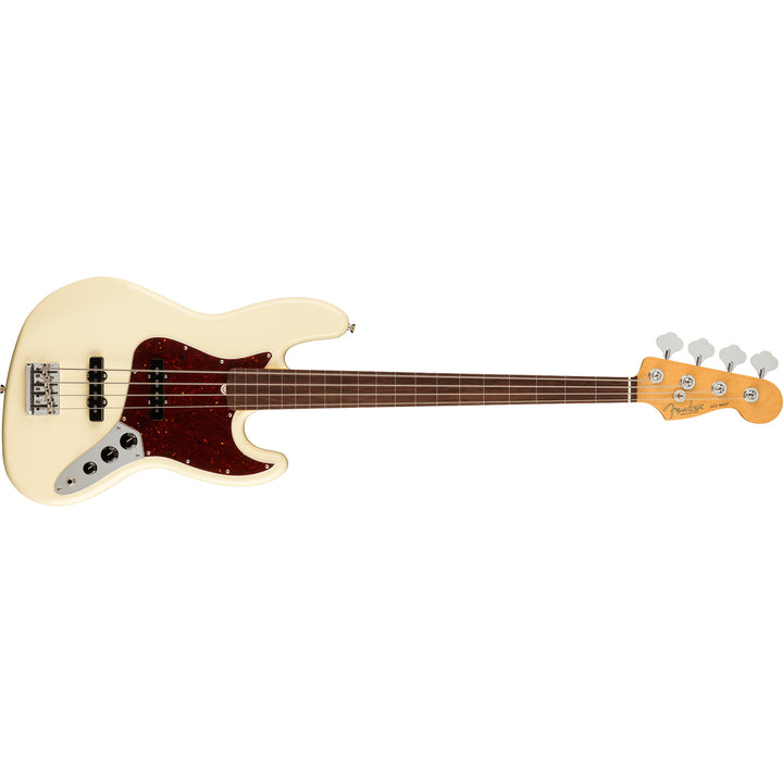 Fender American Professional II Jazz Bass (Olympic White) Fretless Electric Bass Guitar