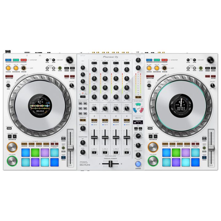 Pioneer DJ DDJ-FLX10-W  Limited Edition 4-Channel DJ Controller for rekordbox/Serato - White