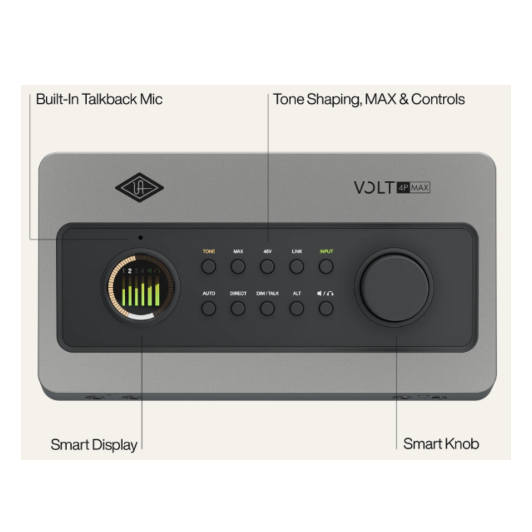 Universal Audio Volt 4P Max 12-in / 6-out USB Audio Interface with Onboard Tone Shaping and Compression