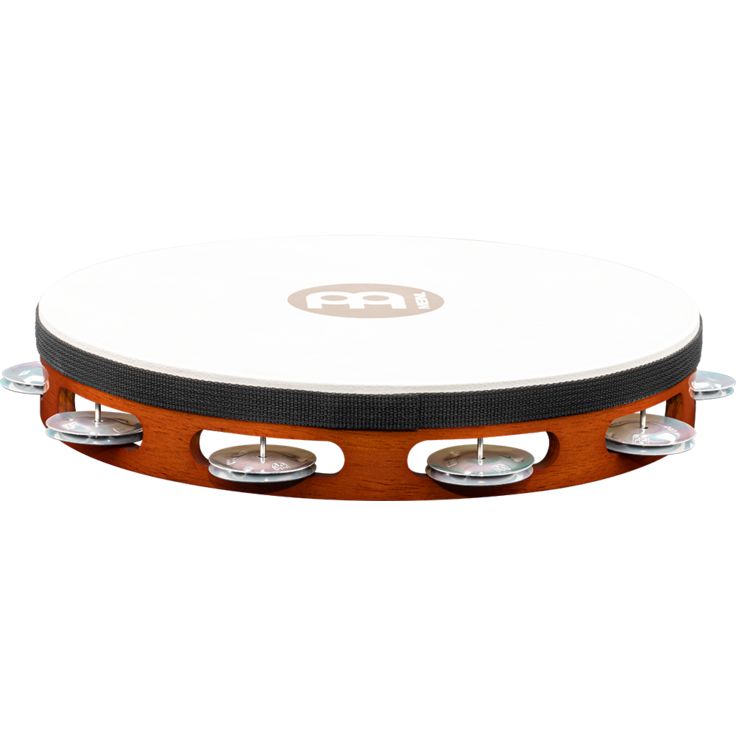 Meinl Percussion 10" Traditional Goatskin Wood Tambourine Single row Antique Brown Aluminum jingles
