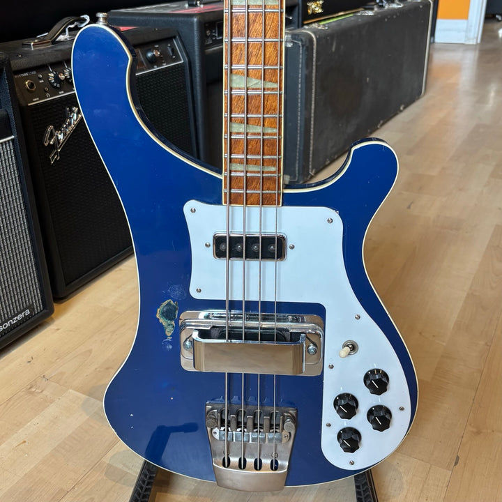 Rickenbacker 4001 Bass w/ Aftermarket HD Case ( Azure Glo Blue - 1977 ) - USED