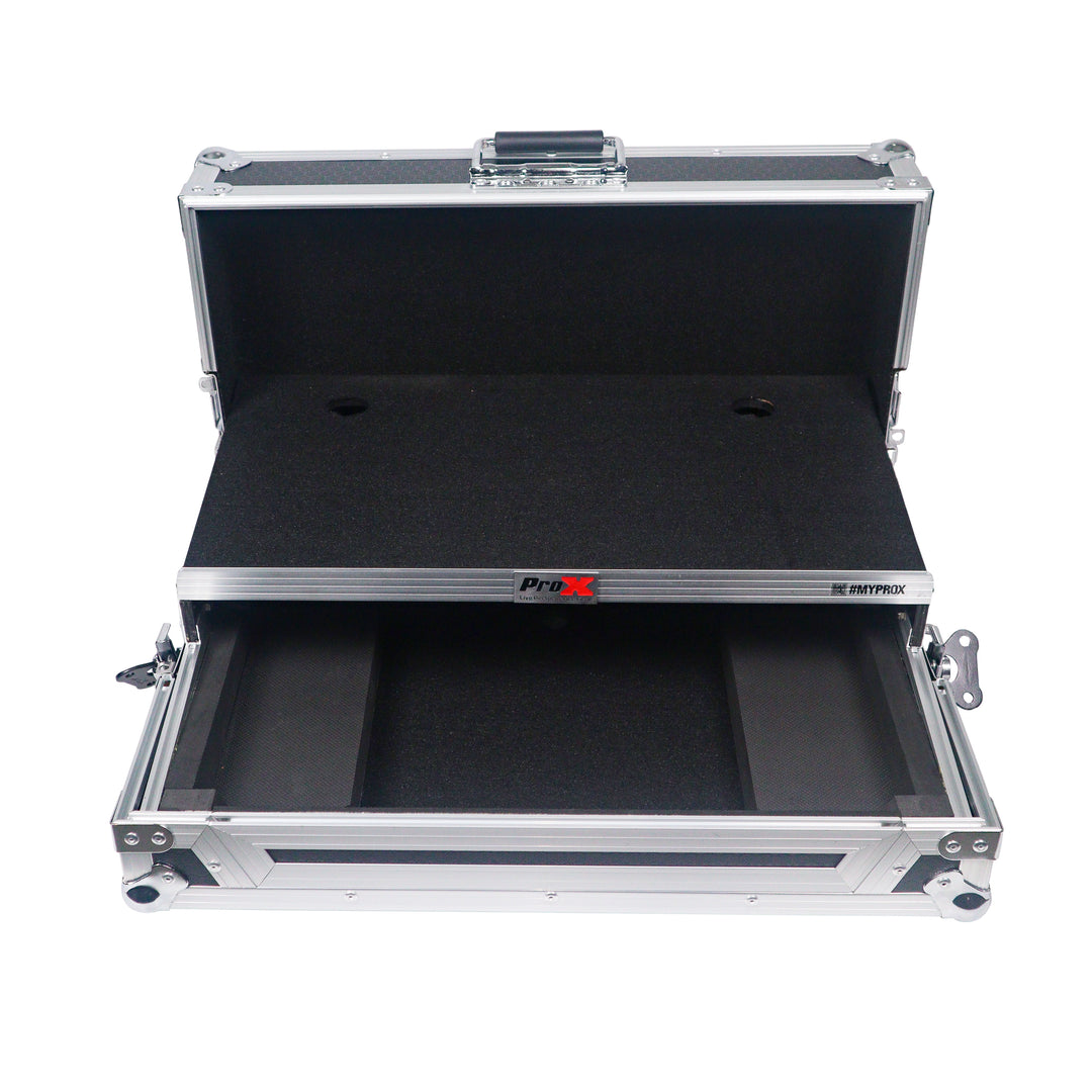 ProX X-DDJFLX4LT ATA Flight Road Case For Pioneer DDJ-FLX4 DDJ-400 DDJ-SB3 DJ Controller with Laptop Shelf