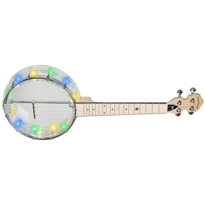 Gold Tone Light-Up Little Gem See-Through Banjo-Ukulele with Lights - Diamond