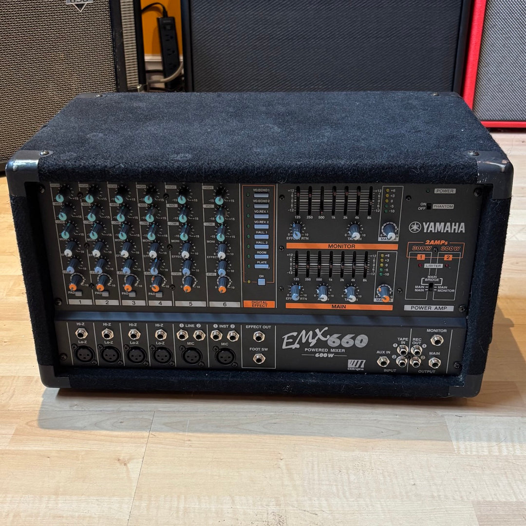 Yamaha - EMX660 Powered 600 Watt - 6 Channel Mixer w/ On Board FX - USED