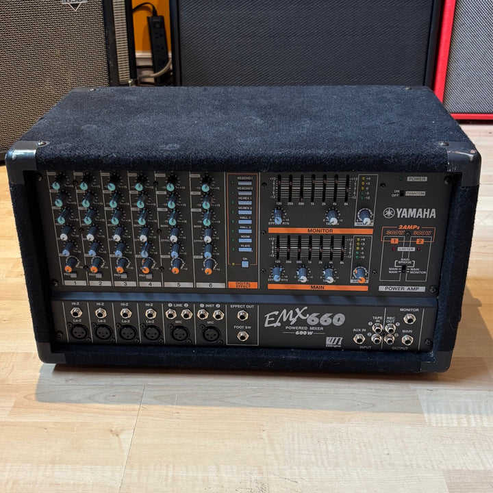 Yamaha - EMX660 Powered 600 Watt - 6 Channel Mixer w/ On Board FX - USED