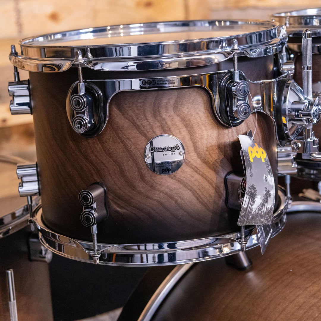 PDP Concept Maple Lacquer CM5 5-Piece Kit Shell Pack w/ Chrome Hardware (18x22 w/ BDM, 8x10, 9x12, 14x16FT, 5.5x14 Snare) - Satin Charcoal Burst