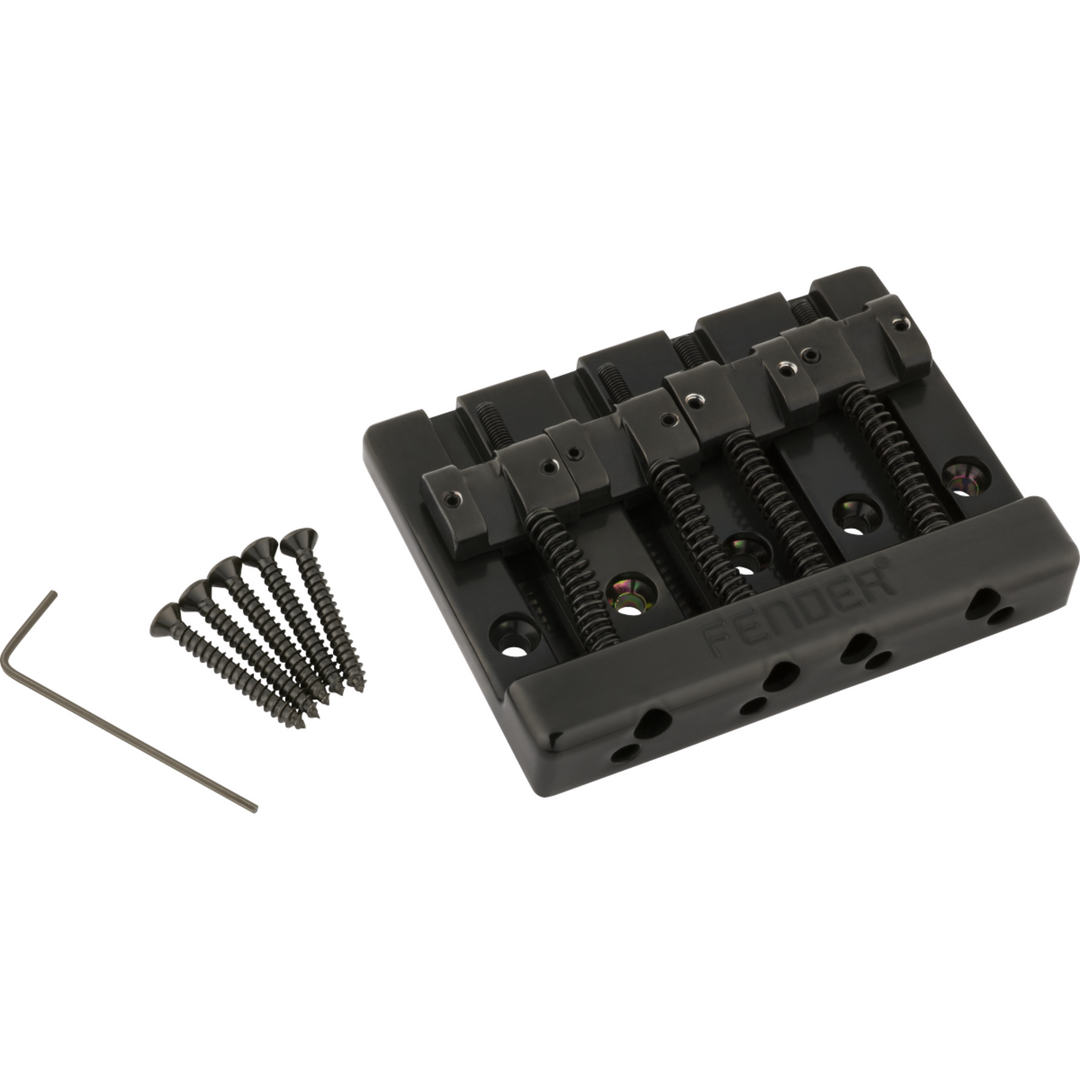 Fender ® HiMass™ 4-String Bass Bridge Assembly With Zinc Saddles -  Black