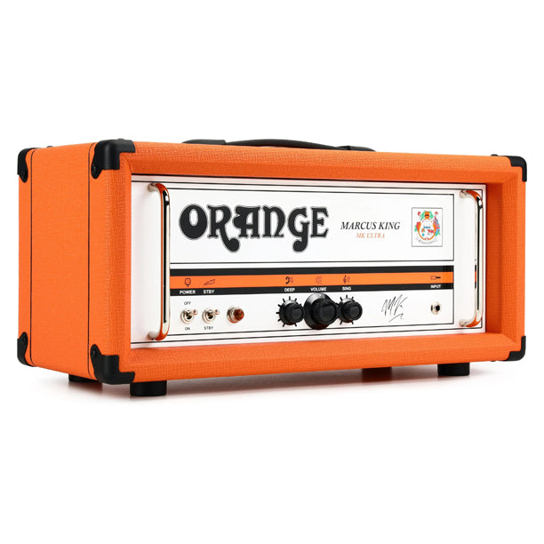 The Orange Marcus King MK Ultra is a limited-edition 30-watt all-valve signature amplifier created in collaboration with Grammy Award-nominated artist Marcus King. Hand-wired using premium American-made Heyboer transformers, it blends classic American and British tonal sensibilities in a completely original design. The first Orange amp collectively designed and built with Orange USA.