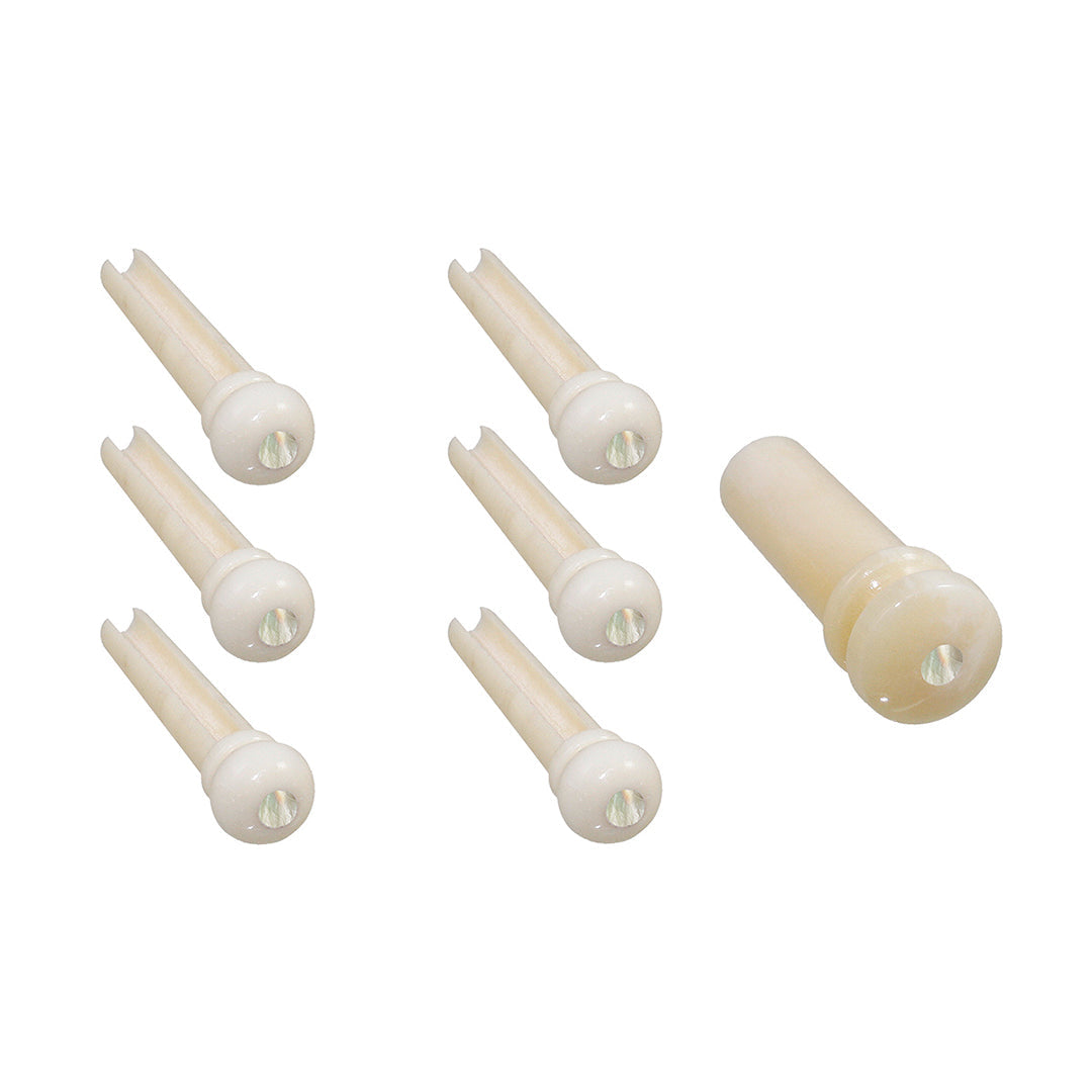 Allparts BP-2854 Camel Bone Guitar Bridge Pins Mother of Pearl dot