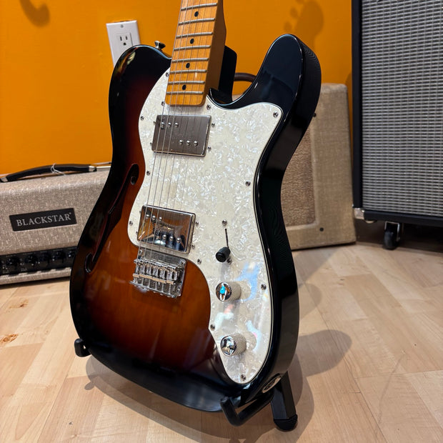 Squier - "Classic Vibe 70's RI Telecaster Thinline" (3T Sunburst) w/ Hard Shell Case - USED