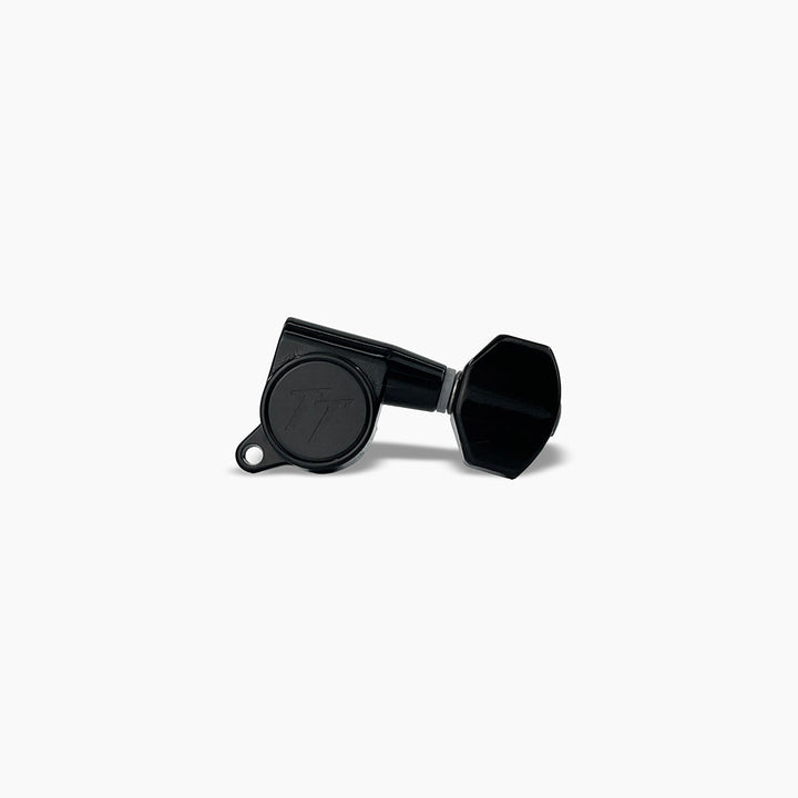 Allparts TK-7113-003 True Tune Mid Size Tuners, 6-in-line, Staggered Posts, Black
