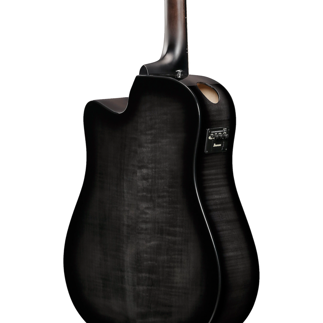 Ibanez AAD77CETKS Grand Dreadnought Acoustic-Electric Guitar Transparent Black Sunburst High Gloss