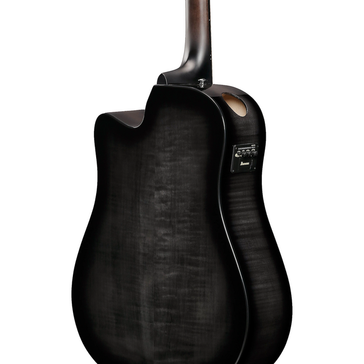 Ibanez AAD77CETKS Grand Dreadnought Acoustic-Electric Guitar Transparent Black Sunburst High Gloss