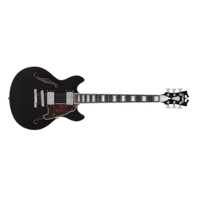 D'Angelico Premier Mini DC Double Cutaway Semi-hollow Electric Guitar (Black Flake)
