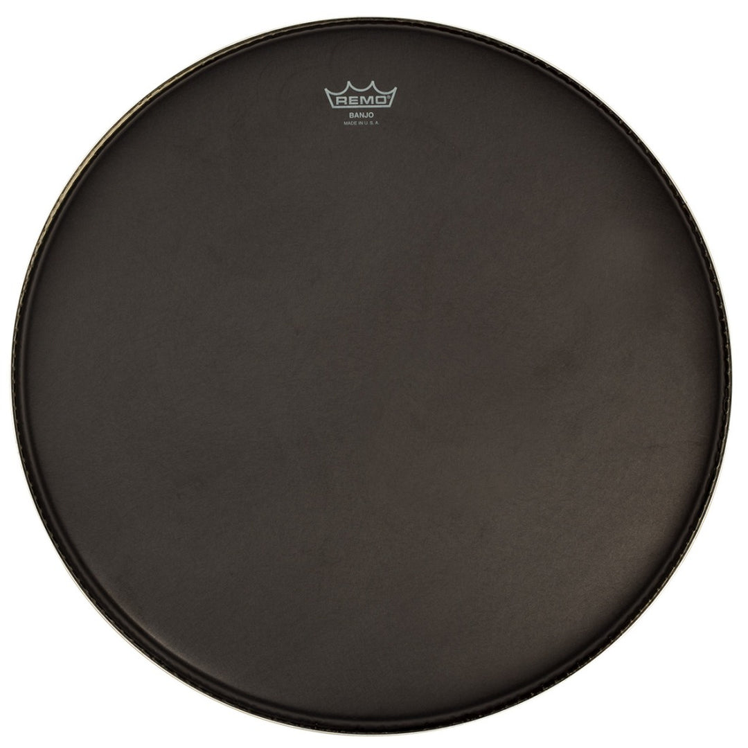 The Ebony Banjo Head has a unique shiny black reflective look that brings out the lower frequency response of a banjo. This head has a very mellow tone with long sustain. Remo synthetic film banjo heads are trusted by every major banjo manufacturer worldwide due to their quality of construction, sound and performance.