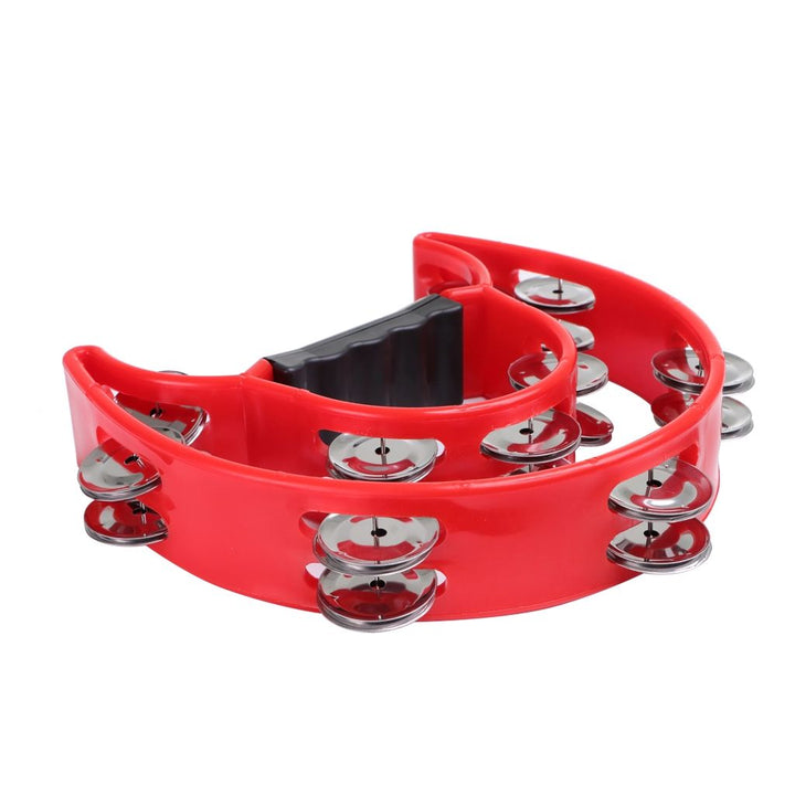Granite Percussion Heavy Duty Half-Moon Tambourine with Inside Row - Red