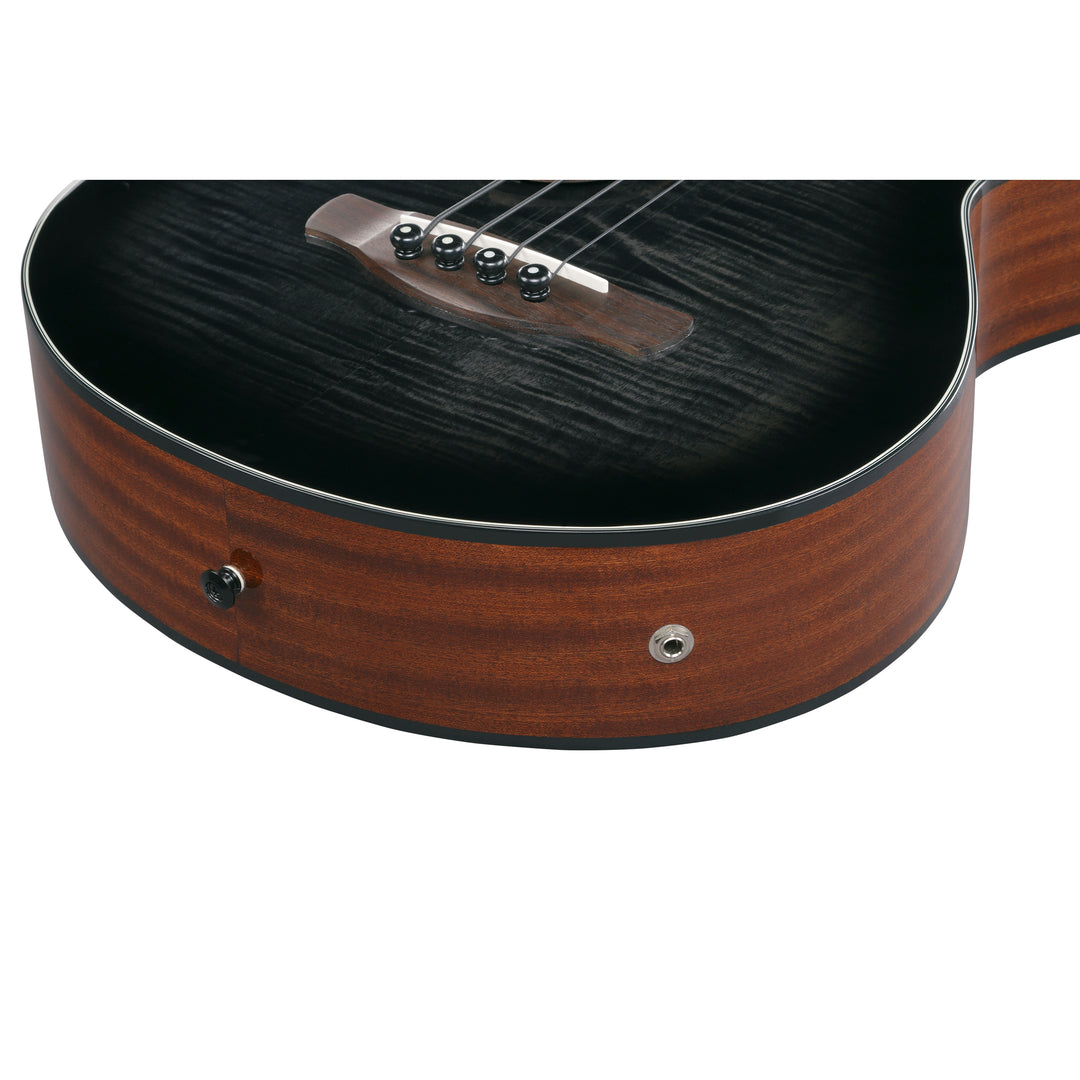 Ibanez AEGB25ETKH Acoustic/Electric Bass  - Transparent Black Sunburst High Gloss, Natural High Gloss Back and Sides