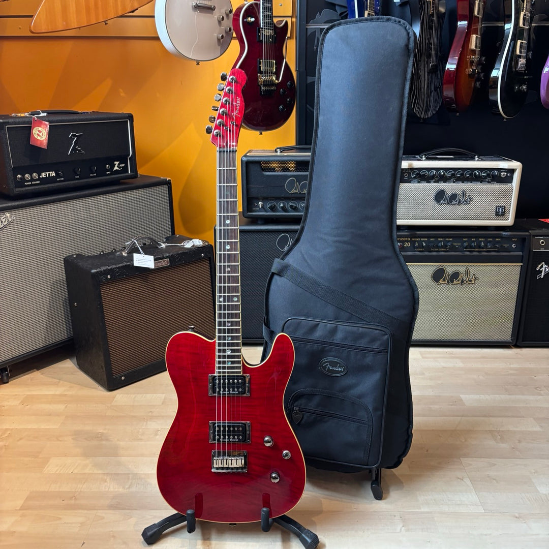 Fender - FMT-HH Carved Top Telecaster - Transparent Crimson Red w/ Fender Bag (2012) - USED