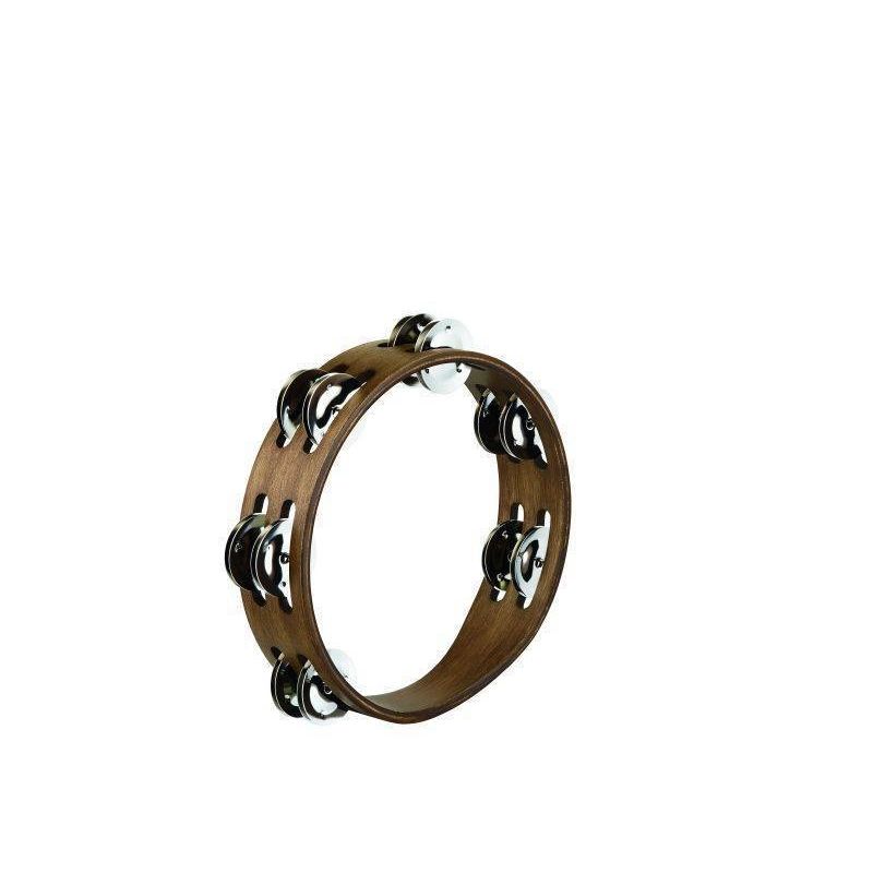 Meinl Compact 8 inch Wood Tambourine - 2 rows - Walnut Brown