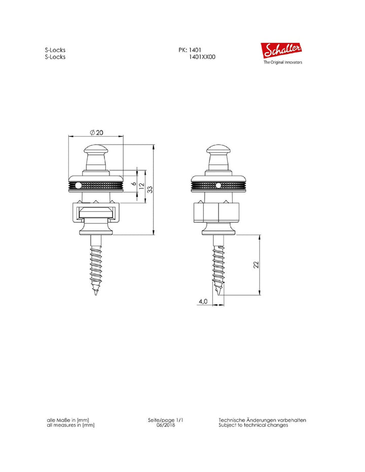 Allparts AP-0681 Schaller 445 S-Lock System Gold